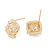 Brass Micro Pave Cubic Zirconia Stud Earring Findings LS-KK-Z094-11G-2