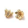 Plating Brass Micro Pave Cubic Zirconia Bead Caps KK-B074-70G-2