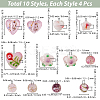 40Pcs 10 Styles Mixed Styles Handmade Lampwork Beads LAMP-PA0001-68B-2