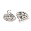 Rack Plating Brass Micro Pave Clear Cubic Zirconia Charms KK-U030-03P-2