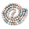 Opaque Crackle Glass Round Beads Strands GLAA-T031-10mm-01C-2