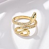 Brass Micro Pave Cubic Zirconia Finger Rings RJEW-C120-30C-G-2