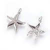 Brass Micro Pave Cubic Zirconia Pendants ZIRC-G150-05P-1