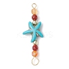 4Pcs 4 Colors Summer Beach Dyed Synthetic Turquoise Connector Charms PALLOY-JF03746-02-3
