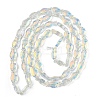 1 Strand Transparency Electroplate Glass Beads Strands GLAA-YW0004-90A-1