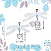 2Pcs 316 Stainless Steel Locket Pendants PALLOY-HY00071-2