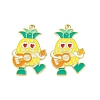Golden Plated Alloy Enamel Pendants ENAM-Z017-10G-02-1