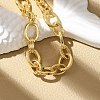Brass Oval Link Chain Bracelets for Women Men BJEW-K273-10G-2