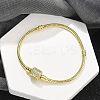 Brass Micro Pave Clear Cubic Zirconia Link Bracelets LS-BJEW-S158-15G-1
