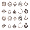 60Pcs 10 Styles Tibetan Style Alloy Cabochon Connector Settings TIBE-CJ0001-14-1
