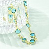 304 Stainless Steel Flat Round Acrylic Rhinestone Cup Chain Anklets for Women LS-AJEW-B031-02G-03-2