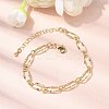 Brass Paperclip Chains Bracelet for Women BJEW-A065-09G-2