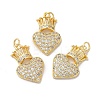 Brass Micro Pave Clear Cubic Zirconia Pendants KK-E068-VA301-2-3