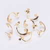 Brass Stud Earrings Settings KK-I622-28G-NF-1