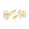 Brass Micro Pave Clear Cubic Zirconia Charms KK-N259-09A-G-2