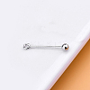 Rhodium Plated 925 Sterling Silver Screw On Eye Ball Pins STER-L044-02A-P-2