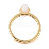 Double Pointed Hexagonal Prism Natural Moonstone Adjustable Rings for Women RJEW-G327-01G-02-3