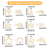 120Pcs 6 Style Christmas 201 Stainless Steel Charms STAS-UN0028-08-5
