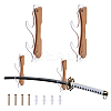 Wood & Acrylic Adjustable Wall-mounted Knife and Sword Holder OFST-WH0011-04B-1