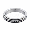 Non-Tarnish 201 Stainless Steel Flat Round Rotating Ring RJEW-N043-27-2