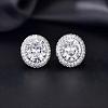 Brass Micro Pave Cubic Zirconia Stud Earrings for Women FF7693-5-1