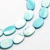 Dyed Oval Natural Freshwater Shell Beads Strands SHEL-E355-11-2