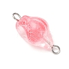 8Pcs 8 Styles Transparent Spray Painted Glass Links Connector Charms PALLOY-JF04464-3