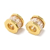 Rack Plating Brass Cubic Zirconia European Beads KK-R147-02G-3
