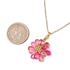 7Pcs 7 Colors Flower Handmade Glass Seed Beaded Pendant Necklaces NJEW-MZ00096-5