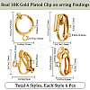 24Pcs 4 Style Brass & 304 Stainless Steel Clip-on Hoop Earring Findings KK-BBC0012-54-2