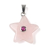 Natural Rose Quartz Pendants G-P599-06P-04-1