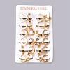 304 Stainless Steel Hoop Earrings EJEW-O087-08C-3