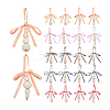 30Pcs 10 Styles Wooden Beaded Pendant Decorations HJEW-AB00736-8