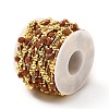 Handmade Natural Red Picture Jasper & Brass Round Beaded Chains for Necklaces Bracelets Making CHC-A006-14G-3