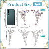 2Pcs 2 Styles Flower Alloy Rhinestone Ornament Accessories DIY-FG0008-05A-2