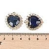Natural Mixed Gemstone Faceted Heart Pendants G-I382-03G-4