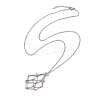 3 Pcs 201 Stainless Steel Crystal Stone Cage Pendant Necklaces NJEW-JN04749-4