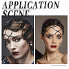 1Pc Rhinestone Mesh Headpiece Cap AJEW-HY0002-55B-5