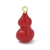 Gourd Brass Enamel Pendants KK-G526-20G-02-1