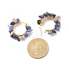 Natural Gemstone Chips Braided Hoop Earrings EJEW-JE04940-6