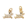 Christmas Brass Micro Pave Cubic Zirconia Charms KK-L255-18G-08-1