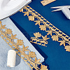 Iron on/Sew on Polyester Embroidery Flower Lace Ribbon SRIB-WH0026-32A-4