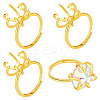 4Pcs Adjustable Brass Finger Ring Components KK-NB0002-57-1