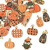 30Pcs 15 Styles Thanksgiving Day Golden Tone Alloy Enamel Pendants ENAM-FS0002-03-2