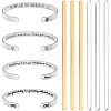 6Pcs 2 Styles 304 Stainless Steel Bangle Blank Strips MAK-BBC0001-08-1