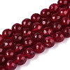 Dyed Natural White Jade Beads Strands X-G-T139-8mm-60-04-4