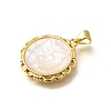 Brass Pave Natural White Shell Carved Cat Pendants KK-Z091-08G-03-2