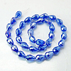 Electroplate Glass Beads Strands X-EGLA-D015-15x10mm-12-2