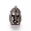 Brass Micro Pave Cubic Zirconia Gladiator Helmet Beads ZIRC-S053-YS037-4-1