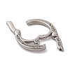 Flat Round Brass Micro Pave Cubic Zirconia Twister Clasps KK-P308-51P-2